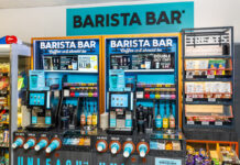 A Barista Bar coffee counter.