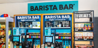 A Barista Bar coffee counter.