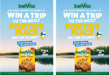 Competition poster for Belvita advertising the chance to win a trip to Finland.