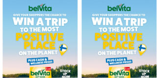 Competition poster for Belvita advertising the chance to win a trip to Finland.