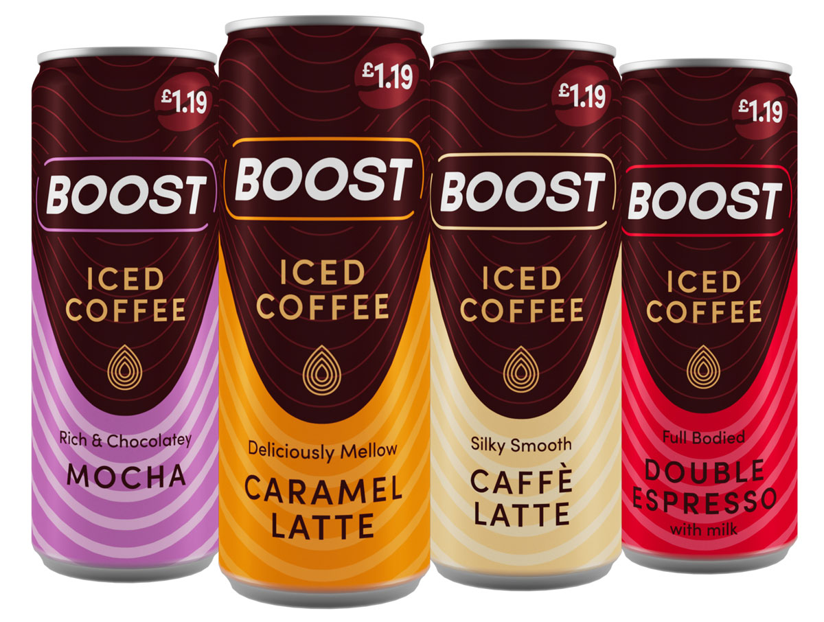 Boost offers a range of PMP Iced Coffee drinks with a variety of different flavours.