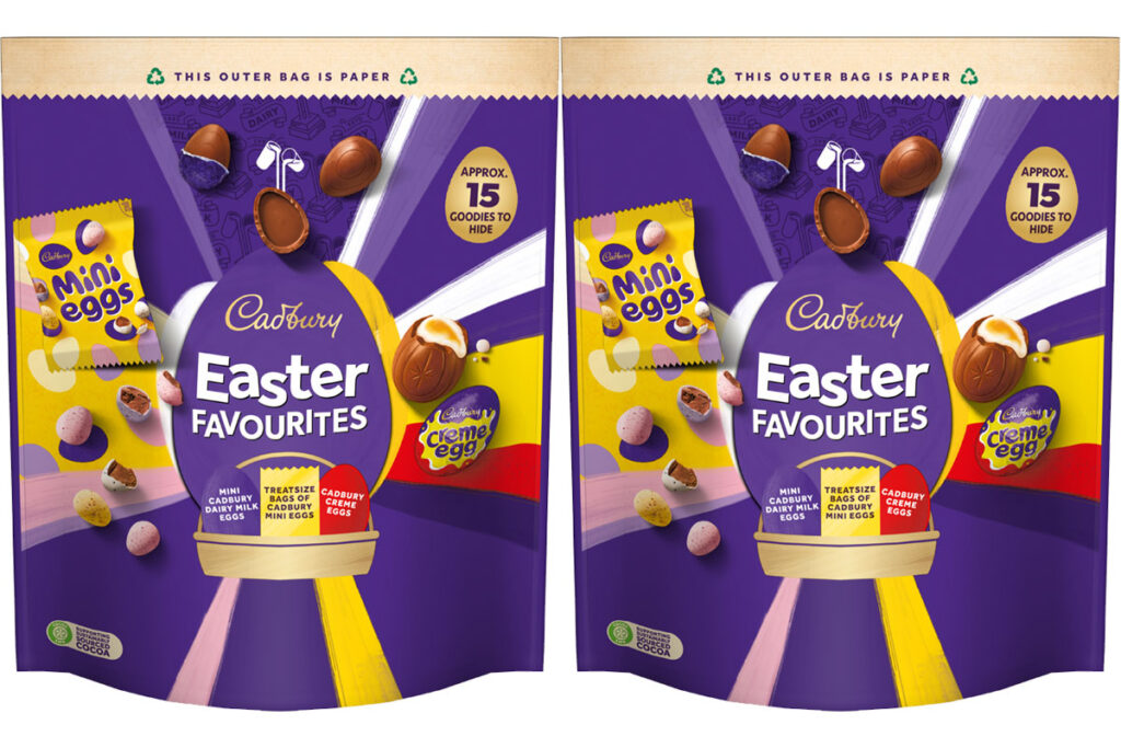 Pack shots of Cadbury Easter Favourites.