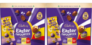 Pack shots of Cadbury Easter Favourites.