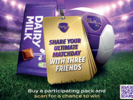 Cadbury FC returns with even more prizes for consumers Promotional image of Cadbury FC 2025 with a bar of Dairy Milk, a lanyard and a football on a pitch, the text on the lanyard reads 'Share Your Ultimate MatchDay With Three Friends'.