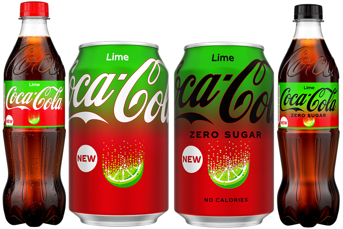 The new Coca-Cola Lime is available in a number of formats for both Original Taste and Zero Sugar variants.