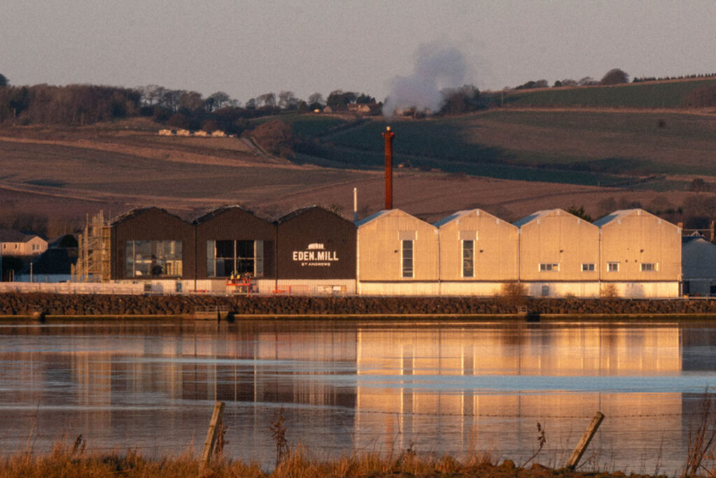 The Eden Mill Distillery with a viewpoint overlooking the water.