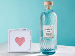 From Harris with Love: Isle of Harris unveils Valentine’s Gin A bottle of Isle of Harris Love Gin stands next to a card with a love heart on it.