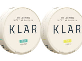 Klar pouches head to UK stores Pack shots of KLAR nicotine pouches including Mint Regular and Citrus Regular.