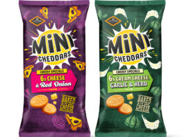 Jacob’s introduces a Special range for Mini Cheddars Pack shots of Jacob's Mini Cheddars Cheesy Specials Cheese & Red Onion and Cream Cheese, Garlic and Herb.