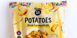 Pack shot of Nanna Tate Potatoes.