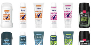 Unilever Whole Body Deodorant range including products from Sure and Lynx.