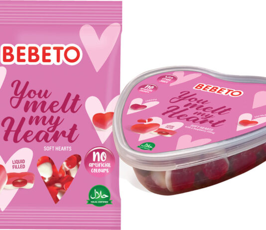 Bebeto rolls out Heart shaped sweets for Valentine’s Pack shots of Bebeto You Melt My Heart sweets in a bag as well as a tub.