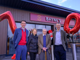 Bayne’s marks 70 years with new store opening The Bayne's family stand outside the Perth Inverlamond Retail Park store with a 7 and 0 balloons to mark the family's 70 years of business.