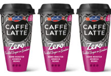 Pack shots of Emmi Caffé Latte Zero coffees.