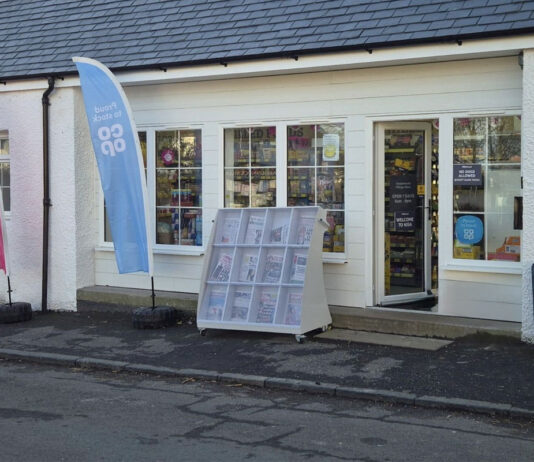 Nisa village store reopens three years after fire Store front of Nisa Cargunnock Village Store with flags flying for Co-op and Nisa's Making a Difference Locally charity.