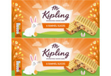 Pack shots of Mr Kipling Simnel Slices.