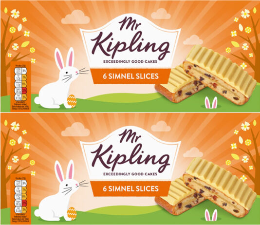 Mr Kipling launches Simnel Slices in time for Easter Pack shots of Mr Kipling Simnel Slices.