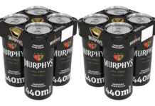 Pack shots of Murhpy's Irish Stout 440ml can four can multipack.