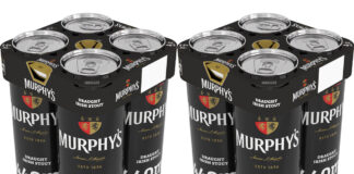 Pack shots of Murhpy's Irish Stout 440ml can four can multipack.
