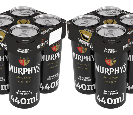 Murphy’s Irish Stout rolls out new multipacks Pack shots of Murhpy's Irish Stout 440ml can four can multipack.