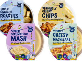 Nanna Tate aims to cut out the faff with Chilled range Pack shots of the Nanna Tate chilled range including Super Crunch Roasties, Seriously Crispy Chips, Super Scrumptious Mash and Yummy Cheesy Mash Bake.