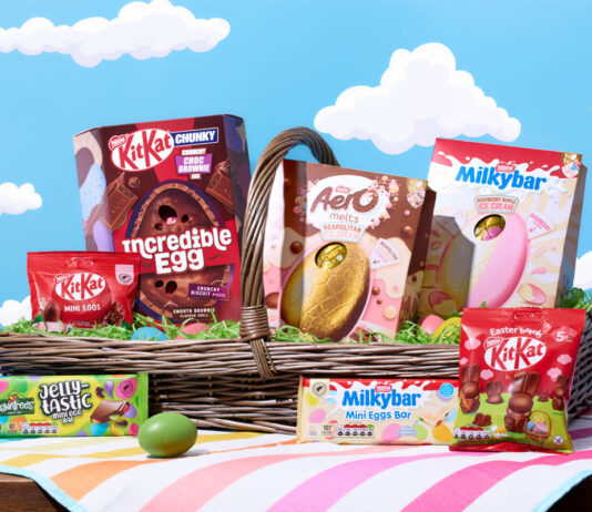 Nestlé unveils its Easter line-up for 2025 Nestlé Confectionery Easter 2025 line-up featuring Nestlé KitKat Crunchy Choc Brownie Egg, KitKat Mini Eggs, Rowntree's Jelly-tastic Mini Egg Bar, Aero Melts Neapolitan Ice Cream Egg, Milkybar Raspberry Ripple Ice Cream Egg, Milkybar Mini Eggs Bar and KitKat Bunny Easter Pouch.