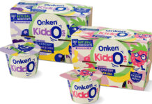 Pack shots of Onken Kiddos yogurts including Blueberry, Blackberry & Banana and Raspberry & Banana.