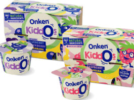Onken builds family appeal with new Kiddos range Pack shots of Onken Kiddos yogurts including Blueberry, Blackberry & Banana and Raspberry & Banana.