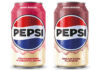 Pack shots of Pepsi Treats Strawberries 'N' Cream and Cream Soda.