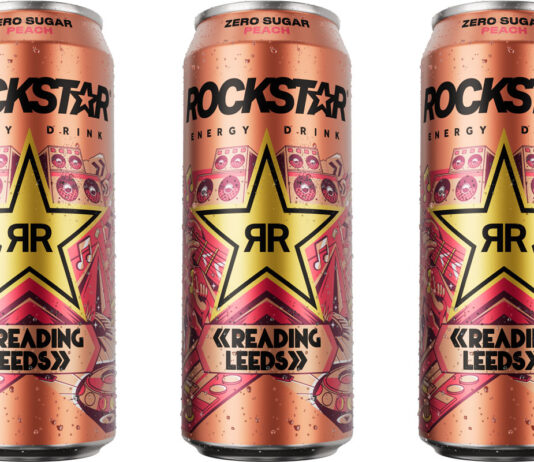 Rockstar hits a key sale with new Zero Sugar Peach flavour Pack shots of Rockstar Energy Zero Sugar Peach cans.