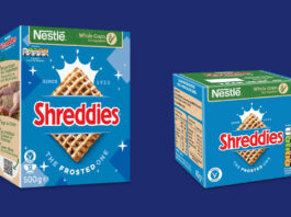 Shreddies The Frosted One packs recalled Pack shots of multipacks of Shreddies The Frosted One against a dark blue background.