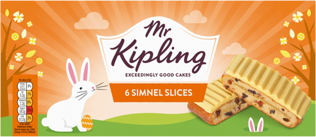 Pack shot of Mr Kipling Simnel Slices.