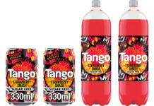 Pack shots of Tango Editions Limited Edition Strawberry Smash including 330ml cans and 2 litre bottles.