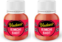 Pack shots of Vadasz Kimchi Shot bottles.