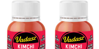 Pack shots of Vadasz Kimchi Shot bottles.