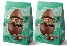 Pack shots of Baileys Mint Chocolate Easter Egg.