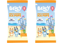 Pack shots of Bluey Freeze-At-Home Fruit Flavoured Ice Pops.