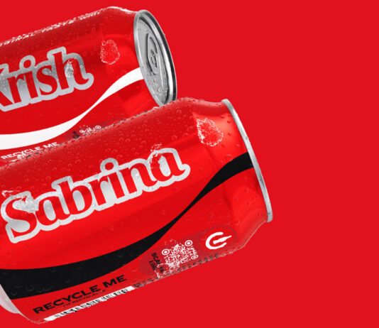 Coca-Cola reignites ‘Share a Coke’ with names back on cans A can of Coca-Cola Original Taste and Coca-Cola Zero Sugar with the names Kristi and Sabrina on them respectively against a red background.