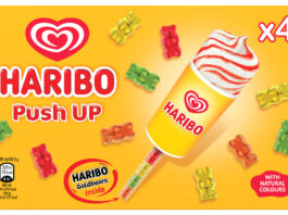 Wall’s Ice Cream teams up with Haribo on new Push Up pop Pack shot of Wall's Haribo Push up ice cream.
