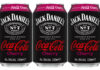 Pack shots of Jack Daniels & Coca-Cola Cherry cans.