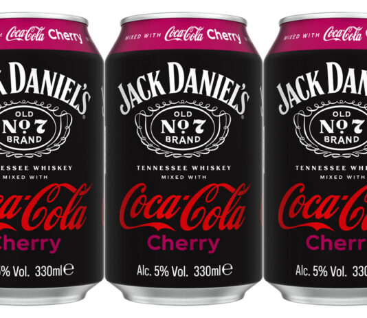 Jack Daniels & Coca-Cola unveils new Cherry flavour Pack shots of Jack Daniels & Coca-Cola Cherry cans.