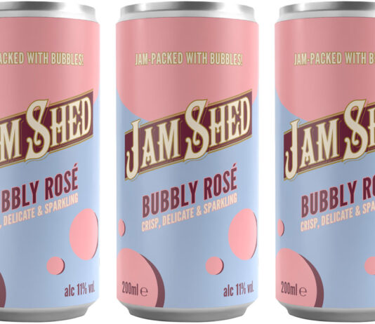Jam Shed brings a fizz with new Rosé cans Pack shots of Jam Shed Bubbly Rosé cans.