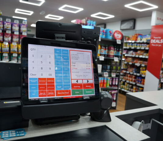 MHouse announces next gen technology product suite A till screen in a convenience store featuring the MPos software.