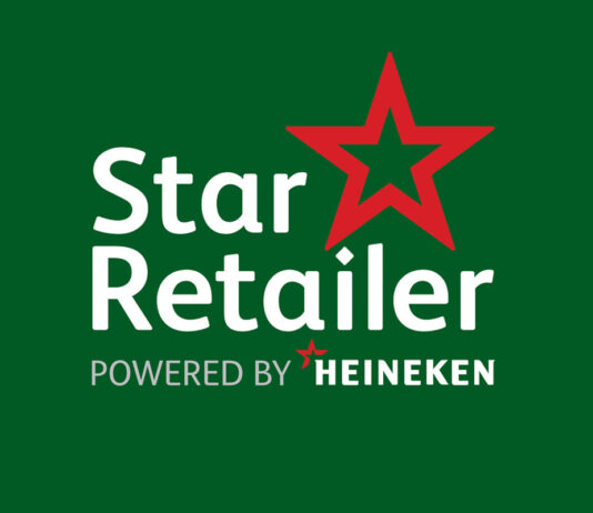 Heineken revamps Star Retailer scheme A logo for Star Retailer powered by Heineken is against a green background with a red five-point star in the logo.