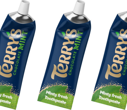 Terry’s unveils new Mint Chocolate Toothpaste Pack shots of Terry's Chocolate Mint Toothpaste.