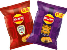 Walkers Tomato Ketchup and Worcester Sauce flavours return Pack shots of Walkers Heinz Tomato Ketchup crisps and Walkers Lea & Perrins Worcester Sauce.