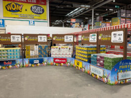 Bestway Wholesale kicks off Easter campaign Bloom in Profit display at a Bestway Wholesale depot featuring unique stands for the promotion including a host of brands and products.