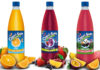 Pack shots of Capri-Sun Squash variants including Orange, Monster Alarm and Jungle Juice with fruit surrounding each bottle to reflect the fruit found inside the juices.