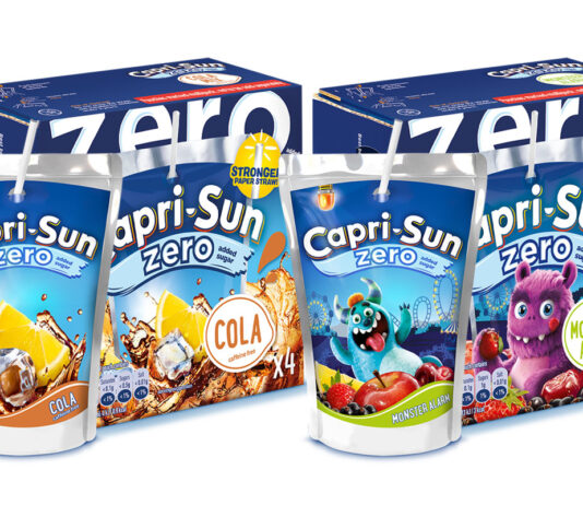 Capri-Sun rolls out duo launch of Zero added sugar drinks Pack shots of Capri-Sun Zero Cola and Capri-Sun Zero Monster Alarm including multipack boxes as well as single packs.
