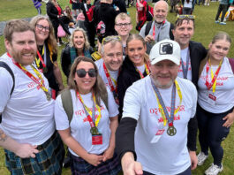 JW Filshill joins Kiltwalk for 150th anniversary charity fundraising The JW Filshill team stand together to take a selfie after completing the Glasgow Kiltwalk.